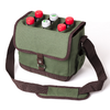 Fashion Cotton Canvas Insulate Beer Bottle Booler Bag Thermal Wine Carrier Shoulder Bag for Beach Travel