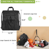 Large Outdoor Polyester Sublimation Mesh Drawstring Sport Backpack Bag for Athletes with Side Water Bottle Pocket