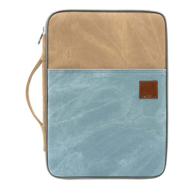 Custom Waterproof Pu Leather Thick Cloth Portable Travel File Holder Functional Zipper Binder Portfolio Organizer Document Bag