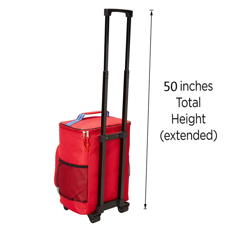 Outdoor travelling large compartment custom insulated trolley picnic cooler bag with wheels