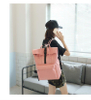Pink Recycled Rpet Rolltop Backpack Fashion Roll Up Travel Backpack Daypack with USB Charge
