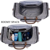 Mens Duffle Bag Travel Business Weekend Bag with Leather Trim