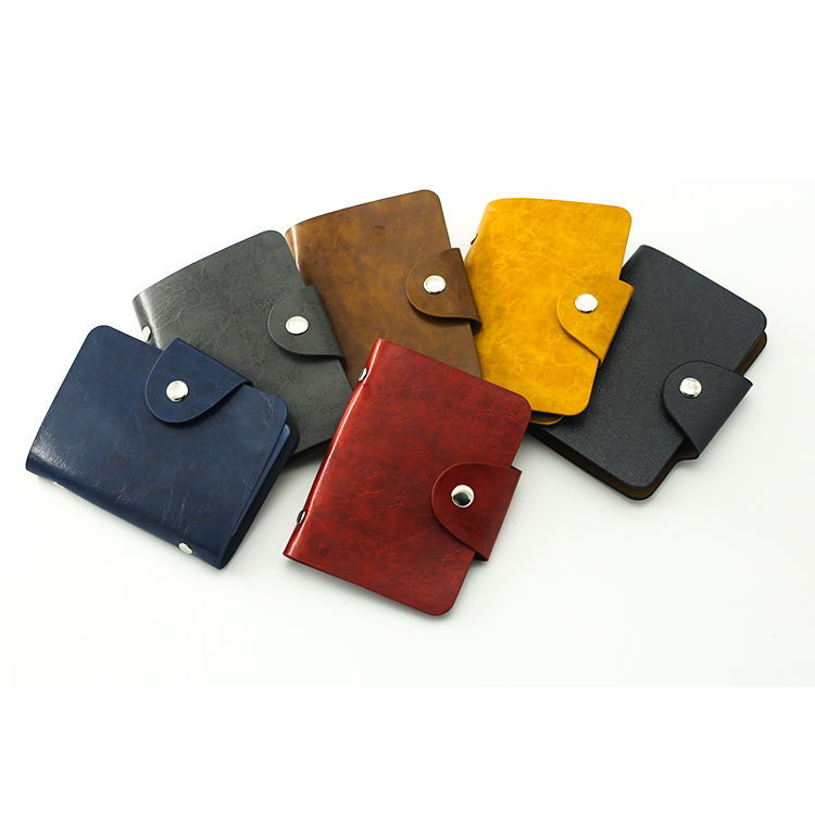 Mini PU leather cards holder pocket wallet