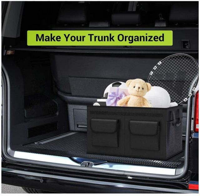 High quality 600D polyester sturdy large capacity car trunk storage organizer box with lid for SUV