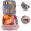 Water Resistant Pink PU Leather Lunch Box Cooler Bag For Women Girls
