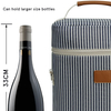 High Quality Insulated Aluminium Foil Waterproof 2 Bottle Wine Cooler Carry Bag With Shoulder Strap