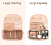 Luxury Rose Gold PU Leather Cosmetic Case Makeup Toiletry Organizer Purse Toilet Storage Wash Bag for Women Girls