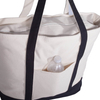 Woman Lady Shopper Working Cotton Tote Bag Zipper Closure Utility Heavy Duty Cotton Canvas Shopping Bag Tote