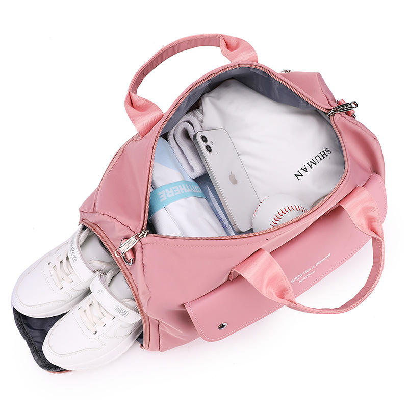 Customized logo sports kit bag shoe compartment spend a night weekend duffel bag sport messenger bag factory
