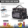 Portable Custom PEVA Leakproof Lining Big Compartment Insulated Cooler Lunch Bag With Transparent Pocket