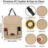 Multifunction PU Leather Car Backseat Storage Tablet Holder Car Back Seat Organizer Bag With Tray