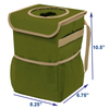 Portable SUV Car Backseat Garbage Storage Bag Reusable Leakproof Hanging Trash Bag With Lid And Storage Pockets