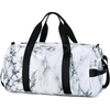Waterproof Custom Marble Printing Pattern Design Weekender Duffle Travel Bag Sports Gym Bag With Shoe Compartment