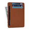 Slim minimalist front pocket leather RFID blocking pu card holder for men