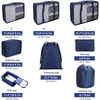 8 Pcs Set Foldable Polyester Compression Luggage Organizer Clothes Bag Cosmetic Bags Kits Packing Cubes