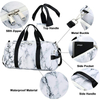 Marble Large Capacity Custom Travel Spend The Night Sports Gym Bag Duffle Bags With Shoe Compartment