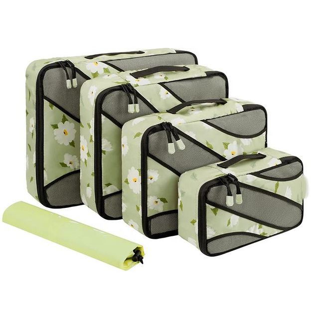 6pcs set fashionable travel compression packing cubes organizer storage portable luggage packing cube set