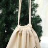 Hot Selling Large Drawstring Pouches Christmas Reusable Cotton Bag Reindeer Santa Sacks Christmas Gift Bags