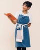 Adjustable organic cotton linen apron with pockets factory made cooking linen apron