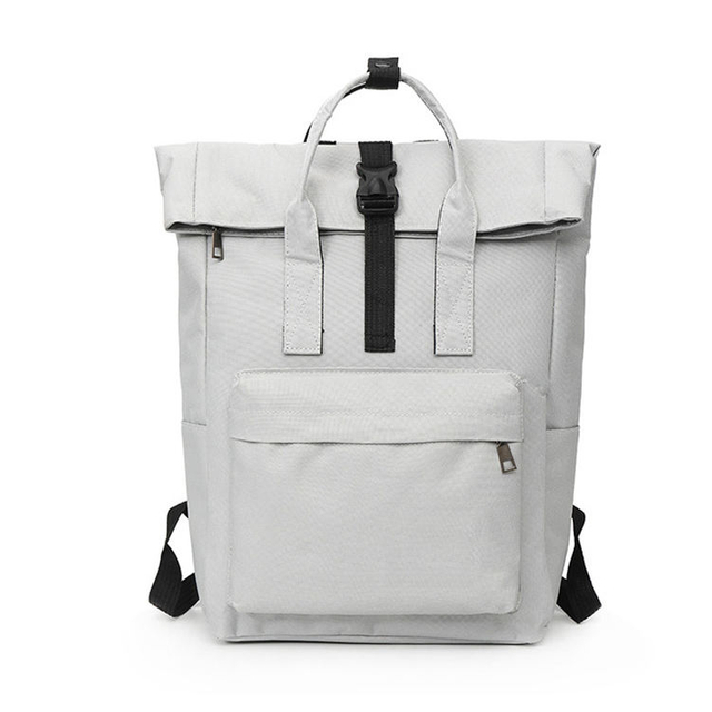 White Mens Travel Backpack Bags Expendabled Roll Top Rucksack Durable Large College School Book Bags Anti Theft Casual Daypack