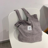 Eco Friendly Corduroy Tote Shopping Bags Unique Girls Women Tote Bag With Shoulder Strap