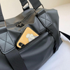Wholesale Waterproof Black Pu Leather Duffle Bag for Men 16 Inches Lightweight Travel Duffle Bag Overnight Shoulder Bag