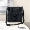 Factory Price Custom Logo Cotton Tote Bags with Compartments inside Wholesale Cotton Tote Bag Long Straps