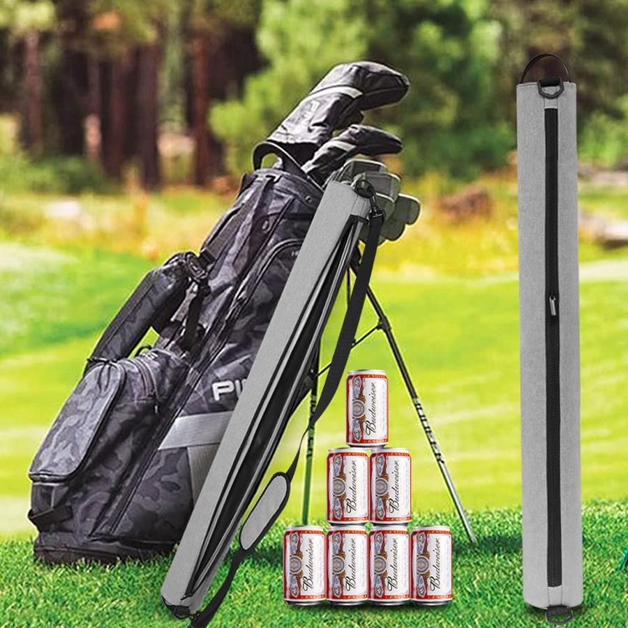 Men Sports Thermal Drink Beverage Insulated Bag Custom Golf Beer Tube Can Sleeve Cooler Bag with Shoulder Strap