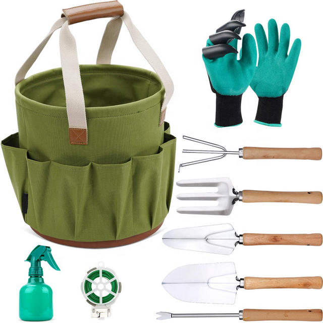 Durable Waterproof Portable Round Shape Tool Storage Bag Heavy Duty Tool Kit Organizer Gardening Tool Bag