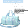 Travel Foldable Gym Sports Duffle Bag Weekender Overnight Bag with Waterproof Shoe Pouch and Air Hole for Women Girls
