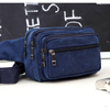 Munctifunctional Men's Canvas Outdoor Sports Travel Custom Square Fanny Pack Waist Belt Bag With Large Pockets