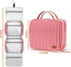Red Travel Custom Logo Hanging Toiletry Bag Makeup Holder Make Up Organizer Cosmetic Bag With Hook