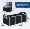 Large Capacity Collapsible Auto SUV Storage Box Truck Organiser Folding Front Back Seat Car Trunk Organizer with Cooler Bag