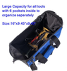 Heavy Duty Waterproof Pocket Wide Mouth Storage Tool Bag Electrician with Adjustable Shoulder Strap for Carpentry Gardening