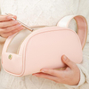Ladies Beauty Pink Travel PU Leather Cosmetic Bag Private Label Personal Logo Toiletry Makeup Bags Make Up Organizer