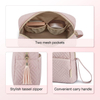 Peach Skin Polyester Quilting Women Makeup Storage Zipper Pouch