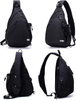 Black custom sling bag shoulder cheap price large crossbody bag design unisex multifunctional