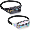 Waterproof Fanny Pack Shiny Holographic Waist Bags Neon Fanny Packs for Women Festival Party Travel Hiking Outdoor