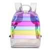 Women Fashion Waterproof Rainbow School Leisure PVC Teenage Ladies Laser Transparent Clear pvc Backpack Bag