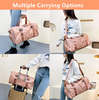 Large Women Pink Waterproof Nylon Sports Bag Gym for Travel Duffel Bag with Shoe Compartment