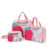 Clear PVC TPU Cosmetic Bag Travel Swimming Custom Printing Bathroom Cosmetics Toiletry Bag 3pcs Set
