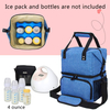 Thermal Breast Pump Bag with 2 Compartments for Breast Pump And Cooler Bag, Leak Proof Pumping Bag for Working Mothers