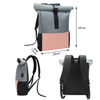 Custom Print Roll Top Fashion Youth Backpack Business Laptop Rucksack With USB Charge Port