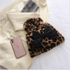 Mini Fashion Leopard Fluffy Women Handbag With Bowknot Decoration