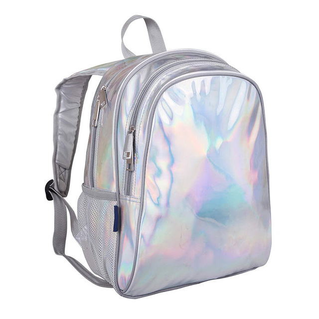 Colorful Laser PU Leather Kids Backpack Fashion Glitter School Book Bag For Boys Girls