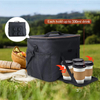 Amzon's Outdoor Picnic 30L Large Insulated Bag With Cup Holder Portable Shoulder Thermal PEVA Lunch Cooler Bag