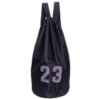 2 Layers Fabric Drawstring Mesh Backpack Custom Logo Basketball Gym Football Bag Custom Holder Two Balls