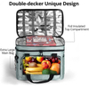 Amazon's New Waterproof Thermal Insulated Portable Thickened PEVA Double Large-capacity Outdoor Picnic Cooler Bag