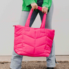 Factory Customization Cotton Filling Puffy Quilted Bag Puffer Tote Bag