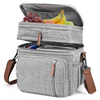 Insulated Lunch Bags Large Lunch Box Leak Proof Double Deck Soft Cooler Tote Bag